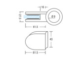 Glashouder Wiegand model 1 voor buis 42-48 mm O