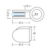 Glashouder Wiegand model 1 voor buis 33-42 mm O