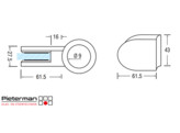 Glashouder Wiegand model 1 voor buis 33-42 mm O