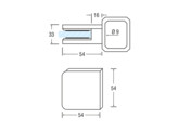 Glashouder Wiegand model 2 RAL 7038 gemoffeld