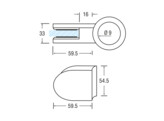 Glashouder Wiegand model 5 voor buis 42-48 mm O