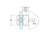 Glasplaathouder 30 mm O L 35 mm rvs gepolijst