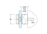 Glasplaathouder 30 mm O L 35 mm rvs gepolijst