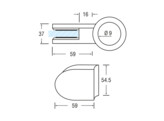 Glashouder Wiegand model 9 voor buis 42-48 mm O