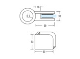 Glashouder Wiegand model 8 L voor buis 48-60 mm O