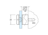 Glasplaathouder 22 mm O L 25 mm RAL 9016 wit gemoffeld