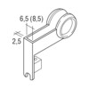 Eindstukhandgreep mat verchroomd voor 6 mm glas