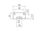 Dubbel deurslot KYR29. Zonder boorgaten. Mat aluminium.