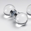 Dubbele deurknop O 40 mm transparant glas met bubbels glanzend verguld