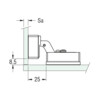 Vierkant uv-verlijmbaar scharnier glas/glas L46 5 x H17 mm naturel rvs