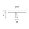 Connector voor verlijming enkele knop 30 mm naturel