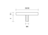 Connector voor verlijming enkele knop 30 mm naturel