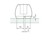 Slot glas/glas 180  rvs 304 naturel  gelijksluitend