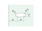 Vitrineslot LT 12 voor 6-12mm glas rvs 304 mat