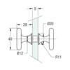 Dubbele deurknop Soleil Royal O 40 mm naturel rvs