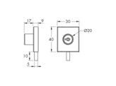 UV-verlijmbaar slot SERUV41 rvs 304 mat ongelijksluitend