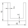 Aluminium U-profiel 15x15x15x2 mm L 3000 mm