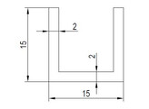 Aluminium U-profiel 15x15x15x2 mm L 3000 mm