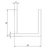 Aluminium U-profiel 20x20x20x2 mm L 3000 mm - RAL9016 wit structuur