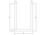 Aluminium U-profiel 30x20x30x2 mm L 3000 mm - RAL 9005 mat zwart