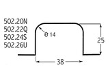 Scharnier 60x30mm glanzend verchroomd links