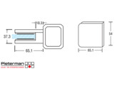 Glashouder rvs 316 voor 15 en 19 mm glas