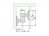 UV-verlijmbaar RVS scharnier glas-glas 25 mm