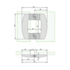 UV-verlijmbaar rvs scharnier glas-glas linksdraaiend