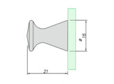 UV-verlijmbaar rvs glasdeurknopje