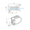 Glashouder model 52 zonder klemrubbers rvs 304