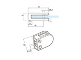 Glashouder model 52 zonder klemrubbers rvs 304