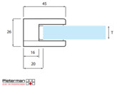 Glashouder model 61 zonder klemrubbers rvs 304