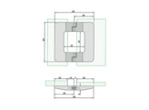 UV-verlijmbaar rvs scharnier glas-glas rechtsdraaiend