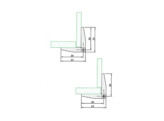 UV-verlijmbaar rvs scharnier glas-glas rechtsdraaiend