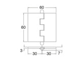 Scharnier 390 glas/glas.