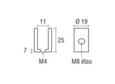 Messing glasplaatdrager 4801  8-10 mm glas