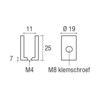 Messing glasplaatdrager 4801  8-10 mm glas