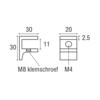 Messing F-glasplaatdrager 4803  8-10 mm glas