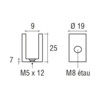 Messing glasplaatdrager 4801-S rvs effect  6-8 mm glas