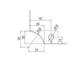 Pivotscharnier 305PB. Links model.