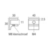 Messing F-glasplaatdrager 4810  8-10 mm glas