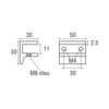 Messing F-glasplaatdrager 4806  8-10 mm glas