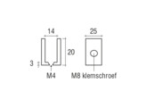 Messing glasplaatdrager 4812  12 mm glas