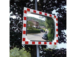 Panoramische rvs verkeersspiegel 40x60 cm anti-condens  incl. beugel 48-90 mm