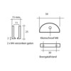 Massief messing glasplaatdrager 4806 voor 6-10 mm glas brute geslepen