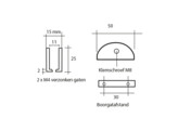 Massief messing glasplaatdrager 4806 voor 6-10 mm glas RAL 9003 gemoffeld