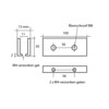 Massief messing glasplaatdrager 4807 voor 6-10 mm glas  RAL 9016 wit gemoffeld