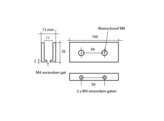 Massief messing glasplaatdrager 4807 voor 6-10 mm glas  RAL 9016 wit gemoffeld