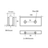 Massief messing glasplaatdrager 4807 afgerond voor 6-10 mm glas