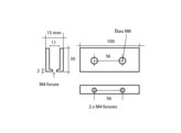 Massief messing glasplaatdrager 4807 afgerond voor 6-10 mm glas